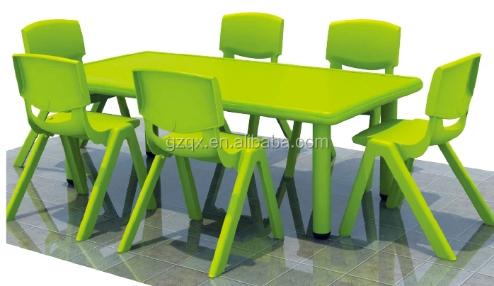 Godd Quality Rectangle 4-seat children table and chairs kid school desk kids table and chairs QX-193
