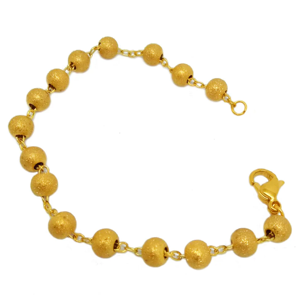 Olivia New Fashion Never Fade 316l Stainless Steel Strand Bangle Silver Stretchable Ball Beaded Bracelets