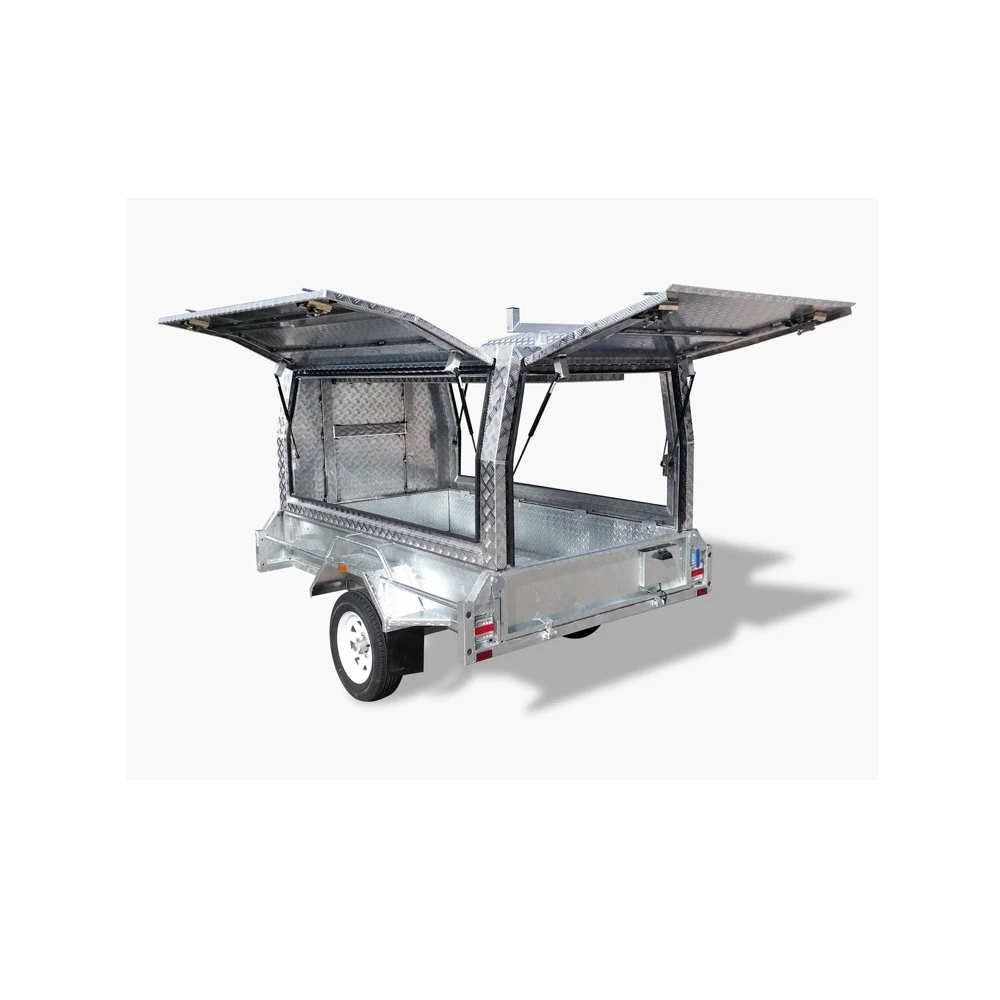 7 x 5 Aluminum galvanized sheet tool box single axle wheel tradesman top trailer