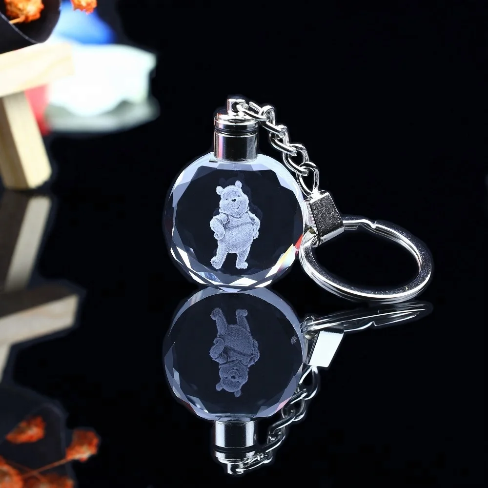 
China manufacturer wholesale custom Led crystal keychain 