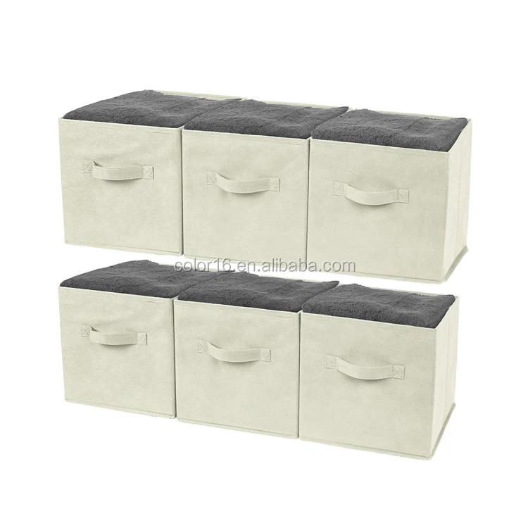 reusable storage box foldable cloth organizer storage  bin  multifunction non-woven Drawer Basket Clothes Storage cube kit