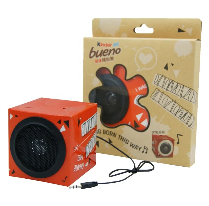 
Carton gift sound creative advertising speaker paper speaker box promotional gift speaker 