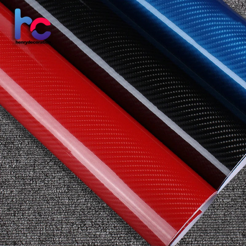 Henry color 5 Years Guarantee 2D 3D 4D 5D 6D Black Carbon Fiber Vinyl Stickers
