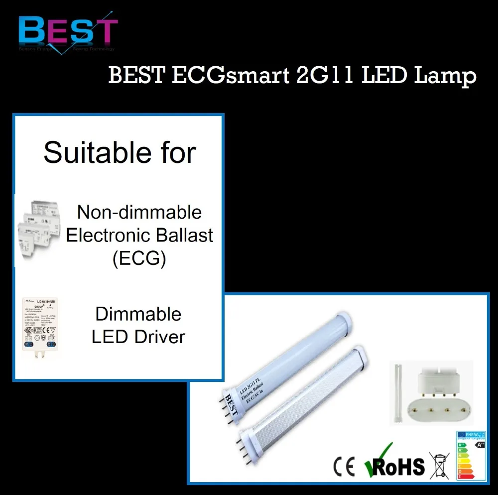 BSET ECGsmart 2G11 LED retrofit PL Lamp for replacing 2G11 4 pin CFL