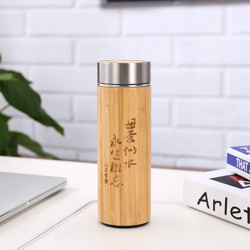 Vacuum Flasks Travel Mug Thermos Cup Insulation Thermal Bottle Double Wall Wooden Coffee Tea Bamboo Stainless Steel bottle