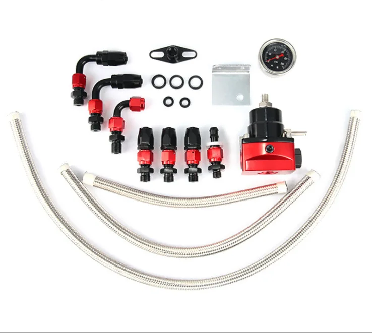 Universal Adjustable Fuel Pressure Regulator Oil 160psi Gauge AN 6 Fitting End without logo