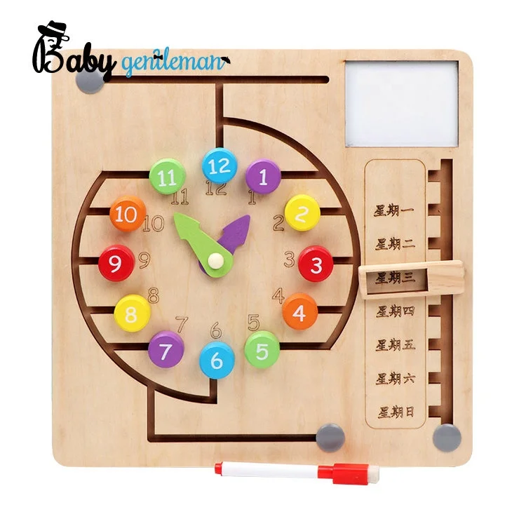 2023 Most popular educational toy wooden calendar toy for kids Z12179D