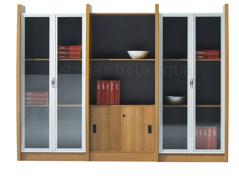Wooden library bookshelf bookcase, office filing cabinet furniture (SZ-FCB318)