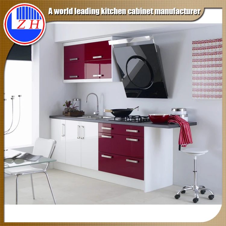cheap furniture red grey black white display kitchen cabinets for sale