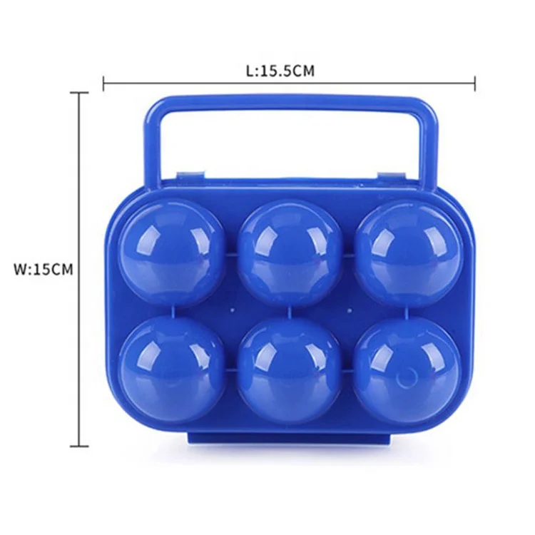 Portable 6 Eggs Holder Shockproof Egg Carrier With Locks Outdoor Egg Storage Box Case for Picnic Camping and Hiking