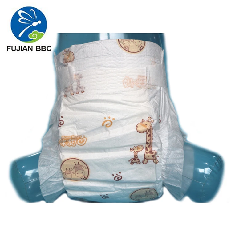 Strong absorbent SAP paper new born baby nappy lovely cartoon giraffe print mama honey cute baby diapers with elastic waist band
