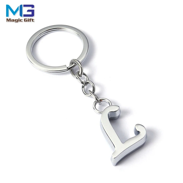 Hot sale A - Z Letter Alloy Phone Pendant Car Keyring Creative Gift letter R keychain metal Pendant