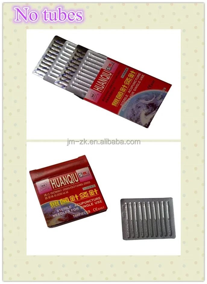 Sterile acupuncture needles with guide tube