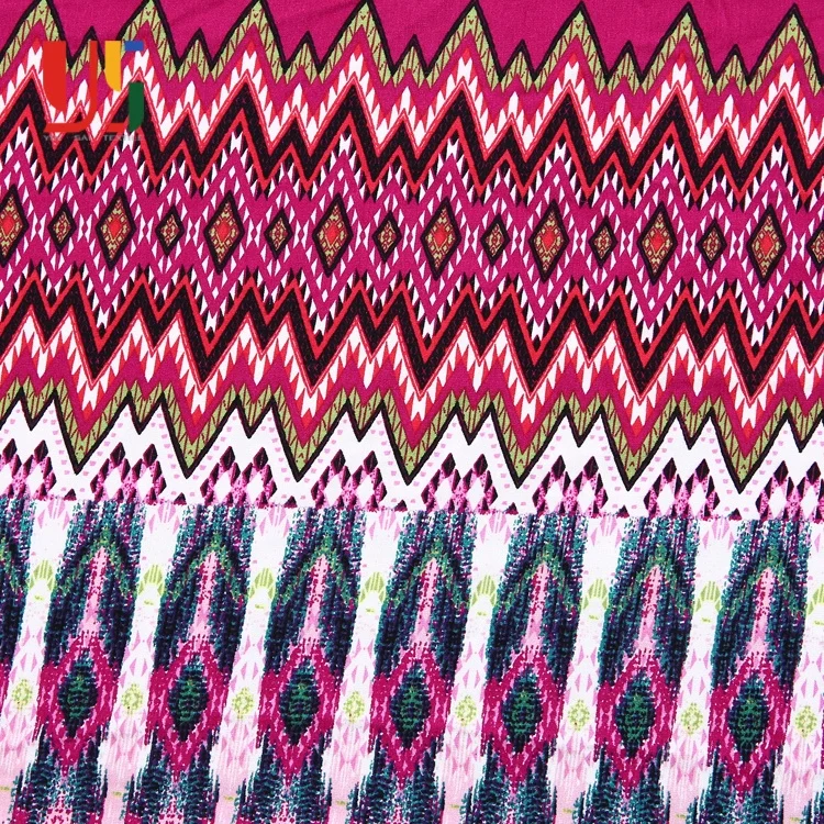 
Colorful rayon spandex single jersey liberty digital Mexican print fabric guangzhou 