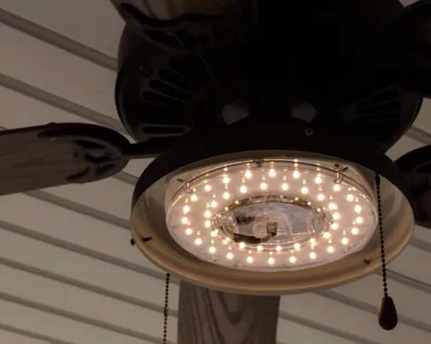 
10w 3' UL ES Title 24 JA8 certificated flicker free triac dimmable DOB round module led light engine for ceiling fan light 