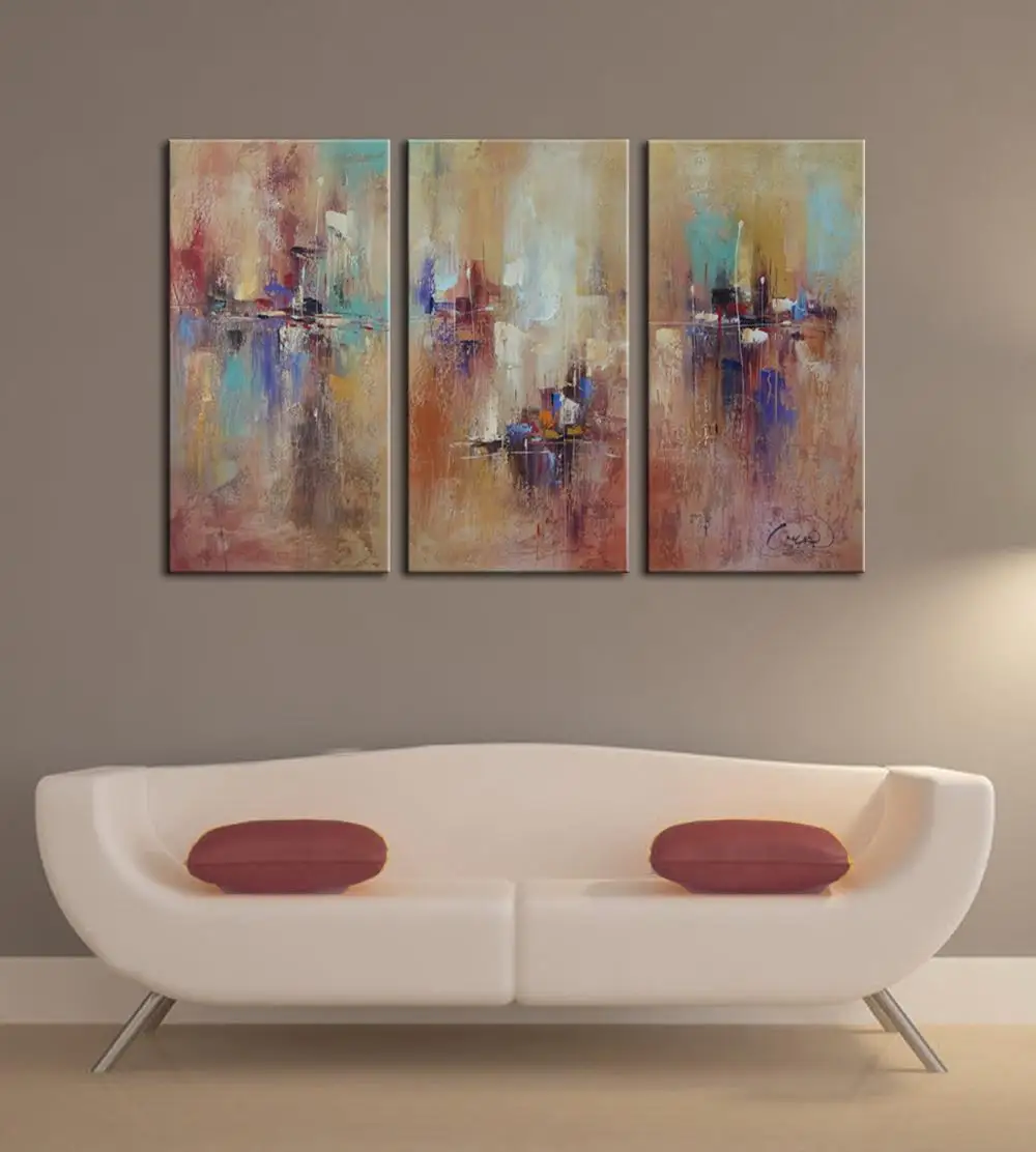 
Modern Yellow Vertical Fresh Paint Wall Art Abstract Painting 