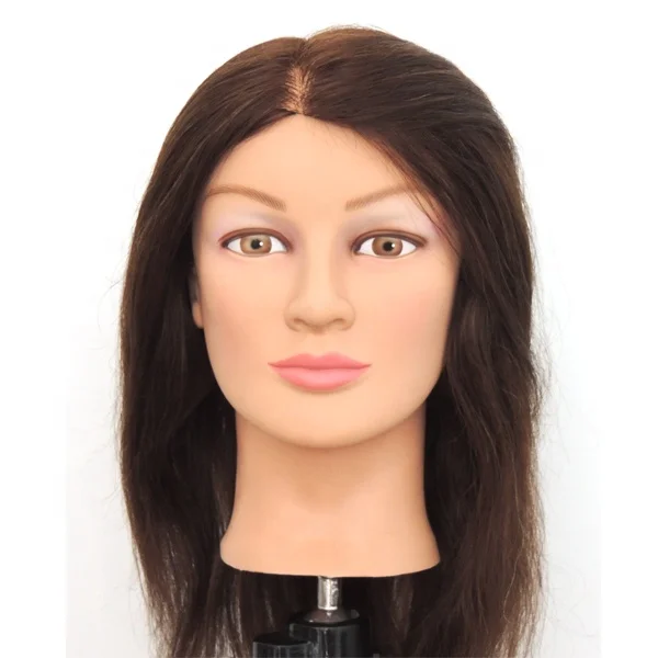 Wholesale Human hair mannequin head for hairdressing training doll head salon tools