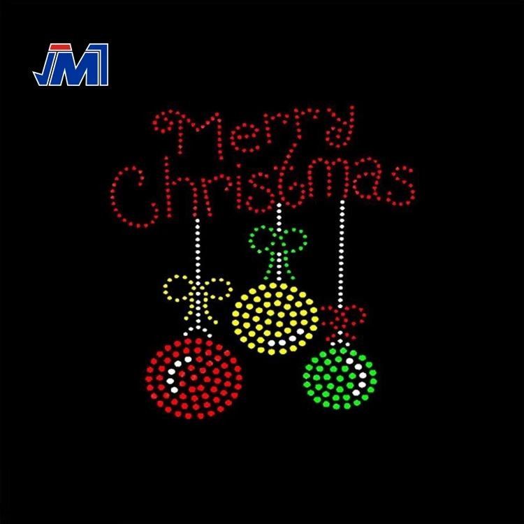 Blingblig Christmas ornament hot fix rhinestone transfer