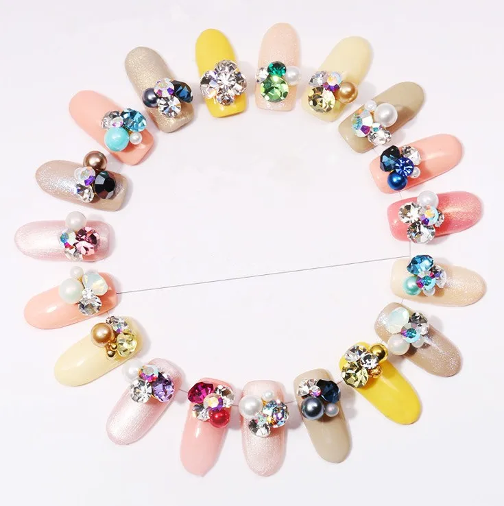 3D nail art alloy crystal bijou parts nail art crystal jewelry 3D alloy jewelry decoration