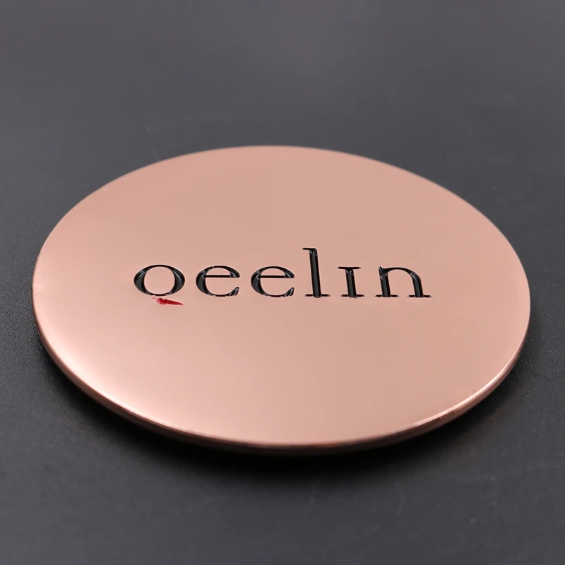 
Manufacturer custom logo zinc alloy shiny rose gold candle jar metal glass lid 