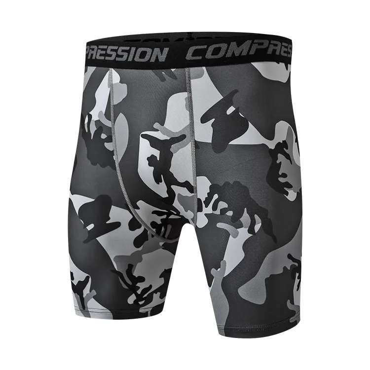 
Men Camouflage Base Layer Under Short Pants Running Tight Trousers Quick Dry Compression Shorts 