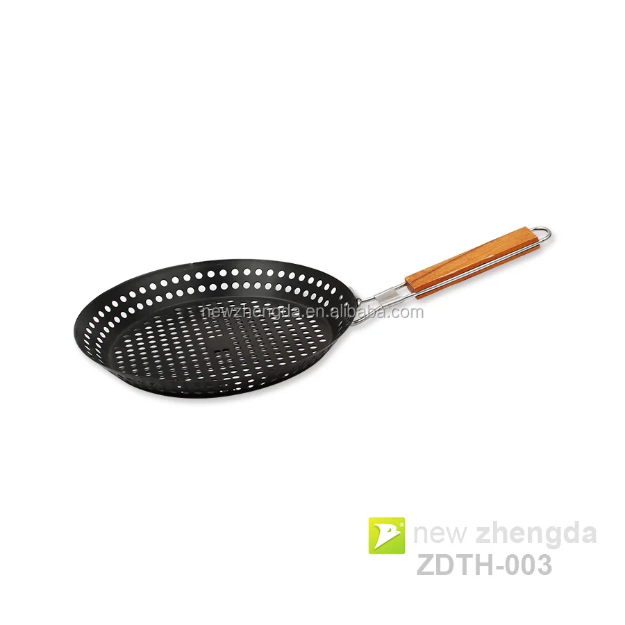 Foldable BBQ Skillet Grill Topper Grill Tray With Non-Stick Coating for Outdoor Roasting Skewers