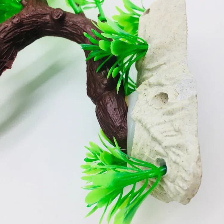 HISIN 2019 Aquarium Ornamental Plants Bonsai Artificial