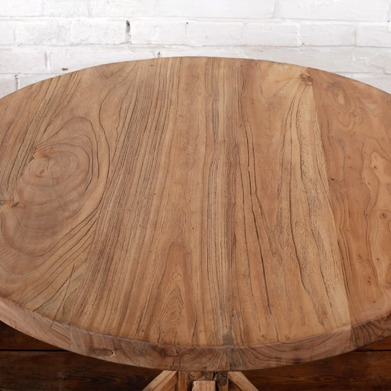 For drinking tea table Chinese traditional folk furniture simple style solid wood round furniture rustic coffee table tea table