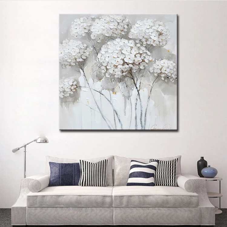 Ручная роспись, акриловый современный цветочный дизайн, холст, живопись, настенное украшение, искусство