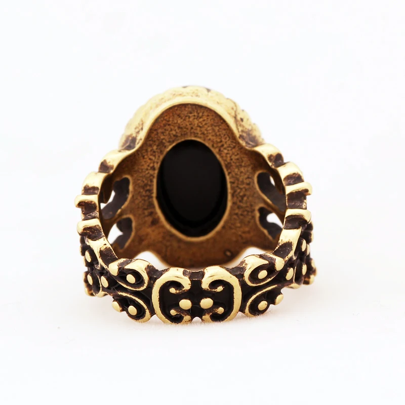 2021 Mojo Best Selling Classic Design Antique Gold Plated Magic Change Color Jewelry Glass Stone Crystal Mood Ring for Man