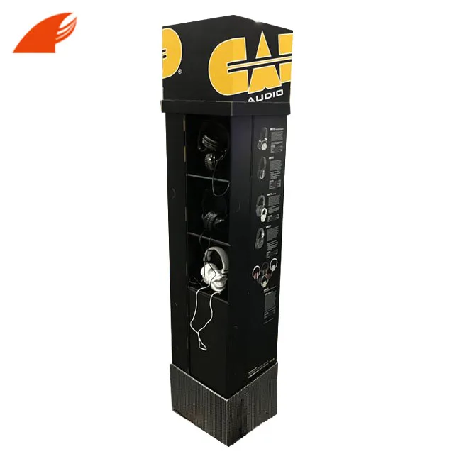 Corrugated Cardboard Counter Display For Headset/Headphone Counter Display Stand