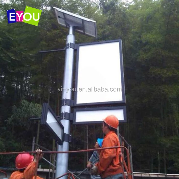 Outdoor Pole Street Light Box Advertising Billboard  Roadside Solar  Screen Signs Outdoor Street Advertising Light Pole Display