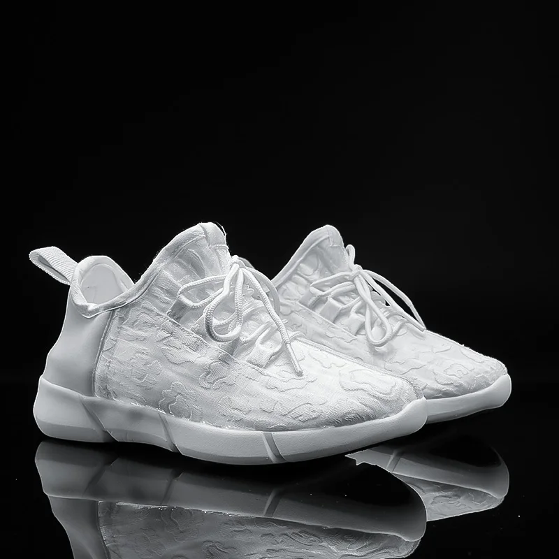 Glow light sneakers white led shoes