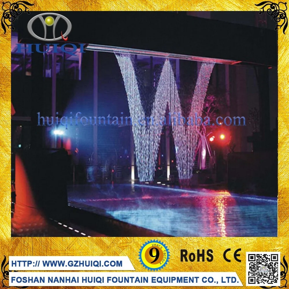 
HUIQI factory custom stage water curtain waterfall fountain fireworks decoration curtain fountain led waterfall fountain 