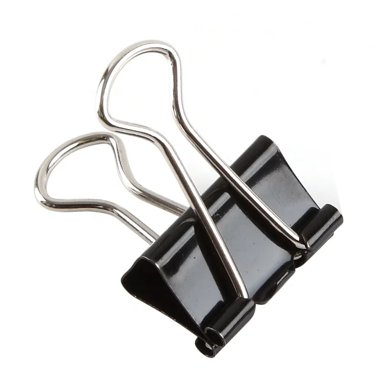 
No Magnetic and Paper Clip Type 50mm metal black Binder Clips 