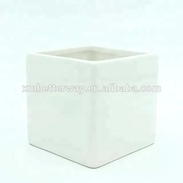 black and white ceramic flower pot  4 inch glazed ceramic square succulent flower pot plant flower pot cube