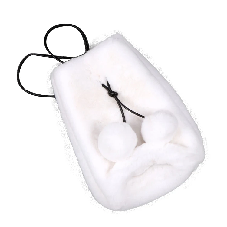 
Faux Fur Shoulder Bag Lady Backpack With Hair Ball Decoration 