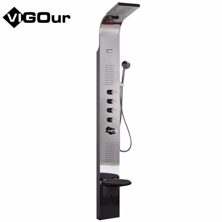 Душевая панель из нержавеющей стали для ванной комнаты с массажными насадками