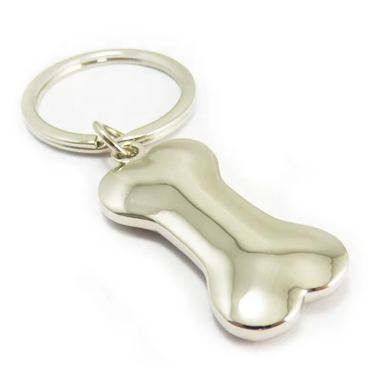 Promotional Metal 3D keyring pet dog bone shape keychain