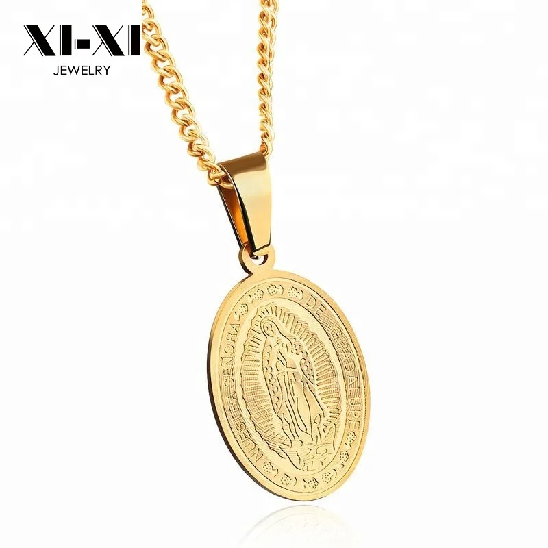 virgin mary necklace gold plated sets jewelry stainless steel trendy cross non tarnish pink multicolored virgin mary necklace