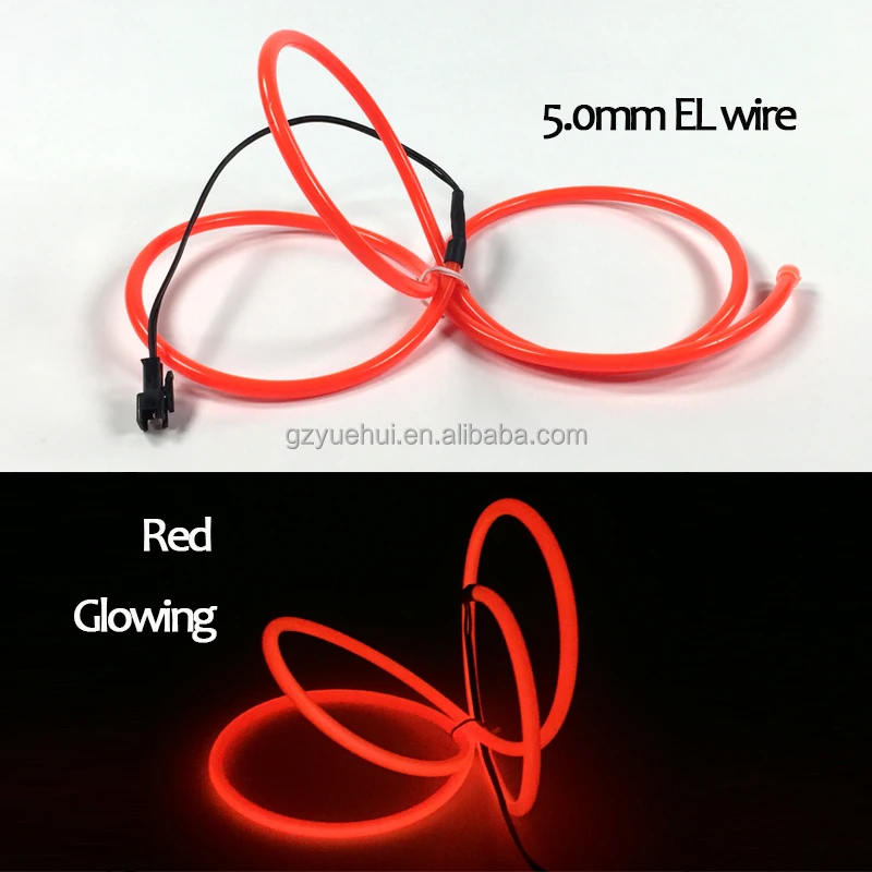 Гибкий неоновый светильник 5,0 мм, цветная трубка из EL-провода, 10 цветов на выбор, не включая контроллер EL для украшения игрушек, поделок, вечеринок