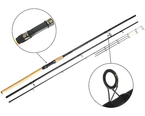 Sensitive 3-tip feeder fishing rod with carbon fiber material