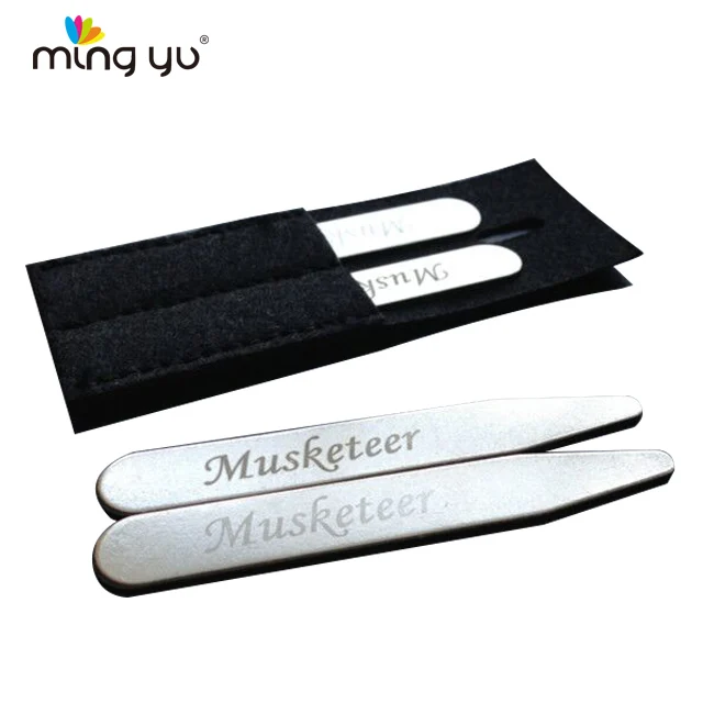 Металлический Воротник с гравировкой логотипа для мужской рубашки, воротник из нержавеющей стали