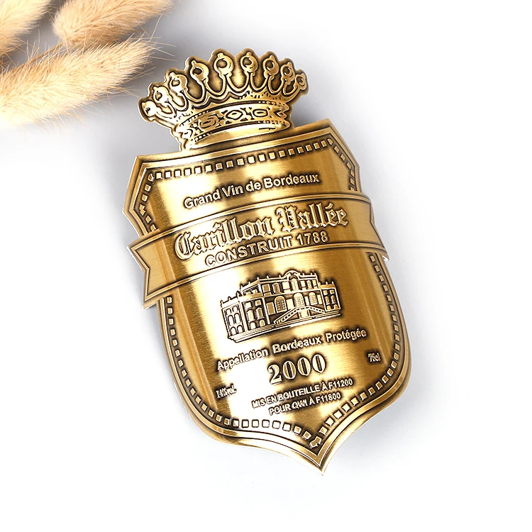 Bulk Buying Self Adhesive Metal Red Wine Pewter Tin Labels Sticker Etiqueta de peltre Etichetta in peltro