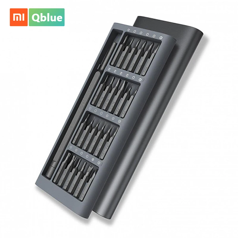 Оригинальный набор отверток Xiaomi для ежедневного использования, 24 прецизионные магнитные биты, алюминиевая Магнитная коробка, Набор отверток «сделай сам»