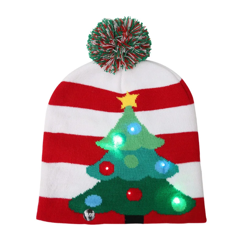 2020 хит продаж, Рождественская шапка с мерцающим светодиодом, три режима