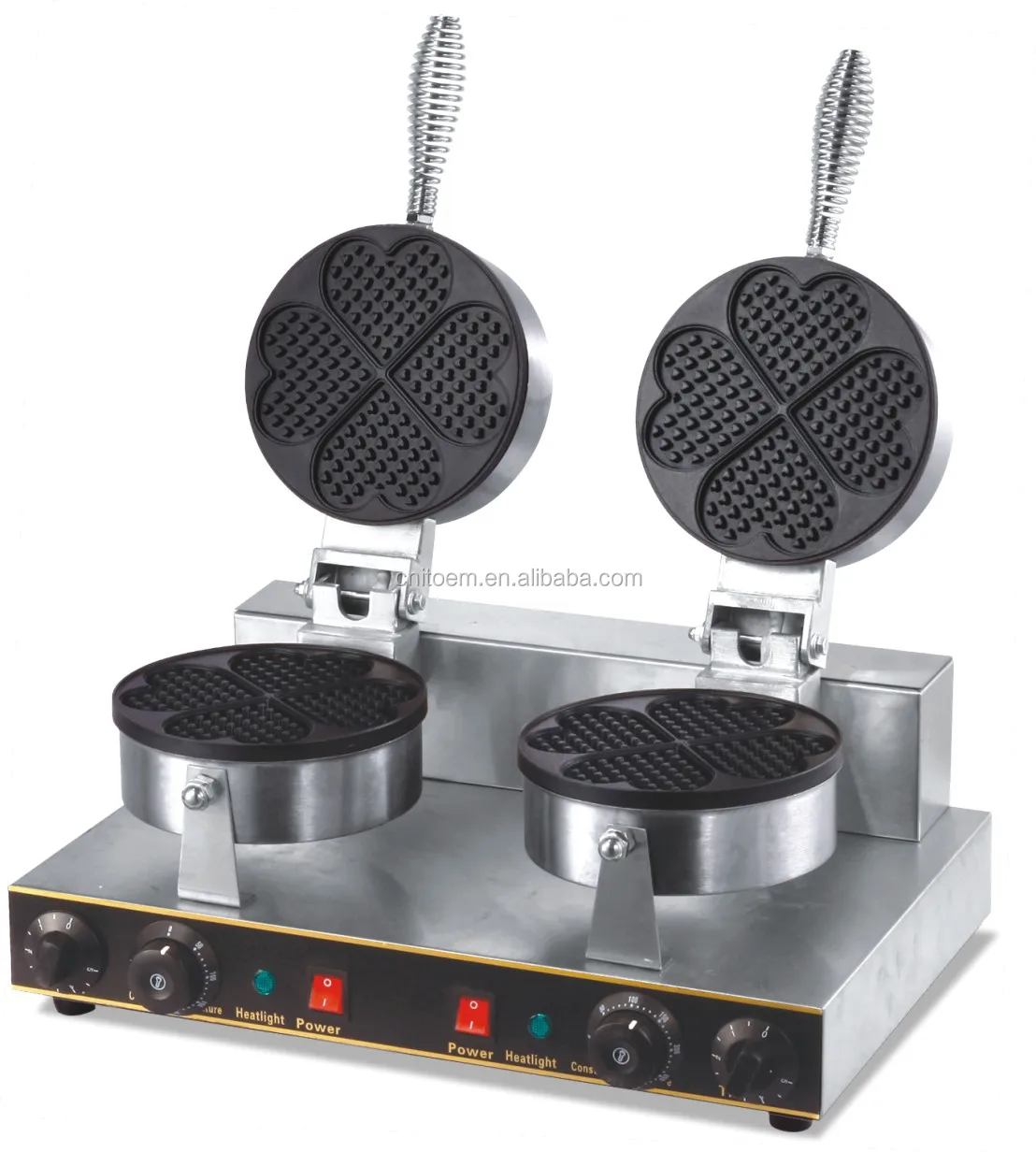 Double plate heart shape electric commercial egg waffle maker