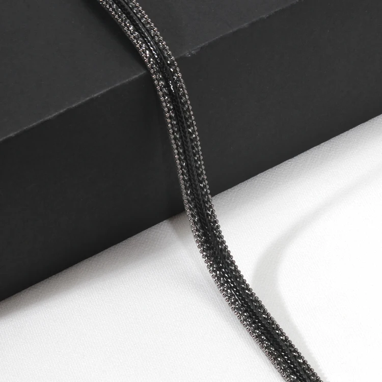 
Wholesale Black Accessories Plastic Beaded HotFix Transfer Trim with Accessories Beads Chain 