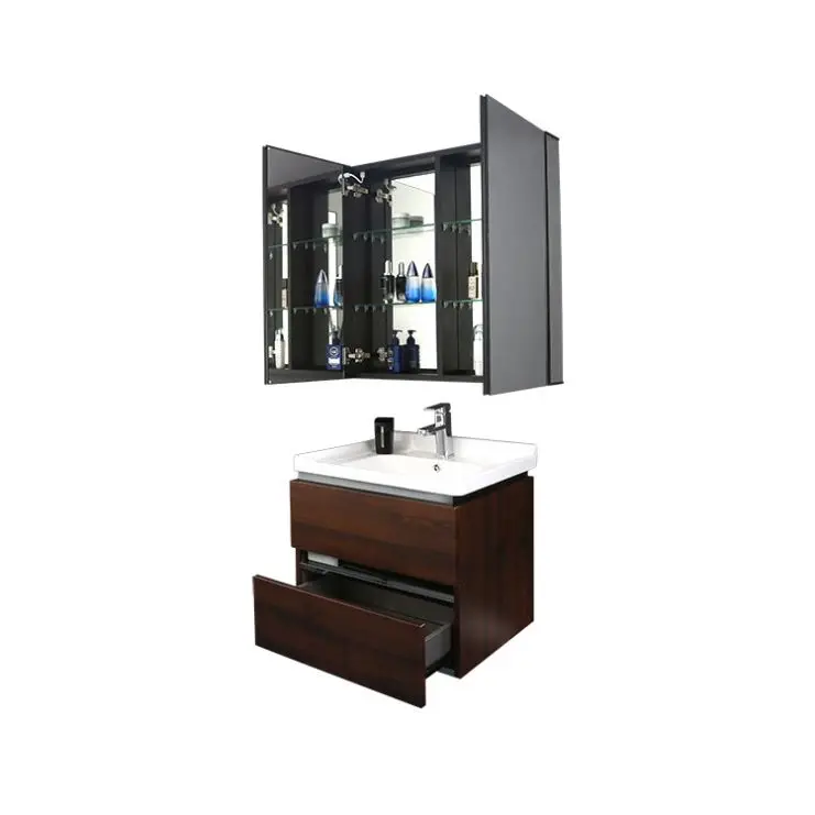 Modern Bath Vanities Wholesale Washbasin Bathroom Cabinet With Ceramic And Mirror  smart mirror cabinet