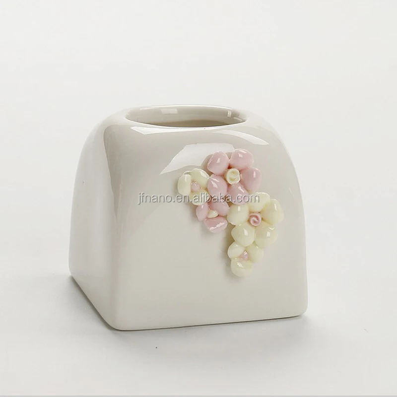 Creative hand pinching flowers small white ceramic flower pots